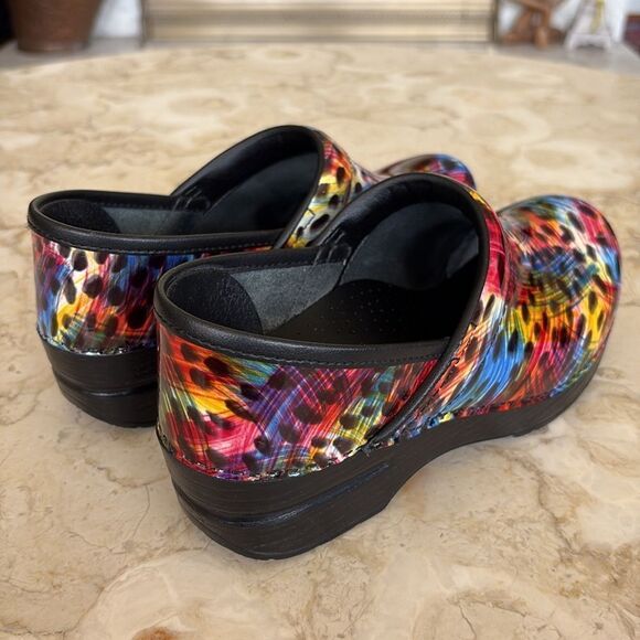 Dansko Professional Paint Storm Patent Leather Clogs Size 37 - Picture 8 of 12